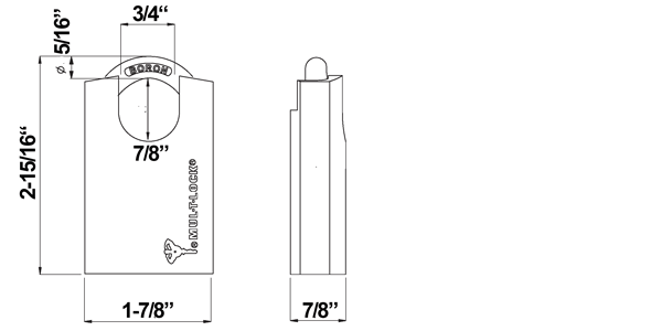 MUL-T-LOCK G47P padlock size